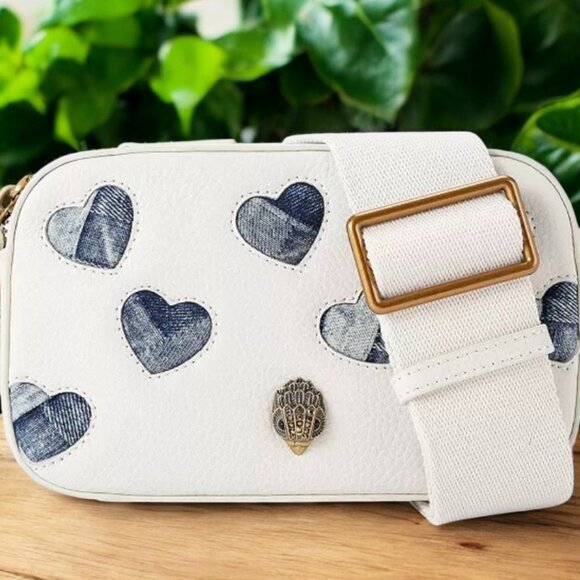 Kurt Geiger Handbags - Kurt Geiger Kensington Camera Leather and Denim Heart Love Bag NEW
